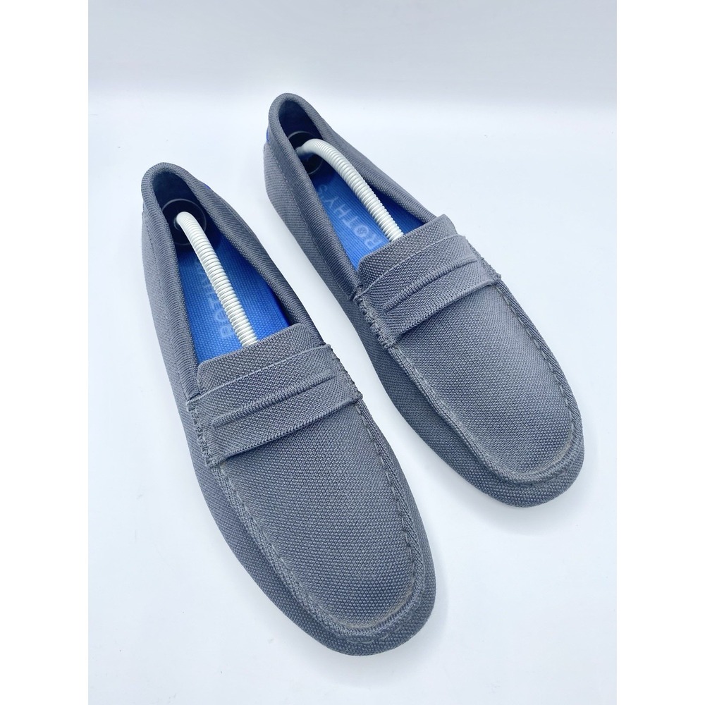 ROTHY'S Driver Loafers Grey Pegged Outsole Mens Size 12.5 Slip On Comfy Casual